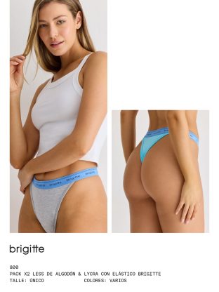 PACK X 2 LESS DE ALGODÓN Y LYCRA CON ELÁSTICO BRIGITTE BRIGITTE - Cod 800