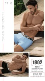 BÓXER ALGODÓN Y LYCRA LISO. ELÁSTICO SUBLIMADO BAKHOU - Cod 1902