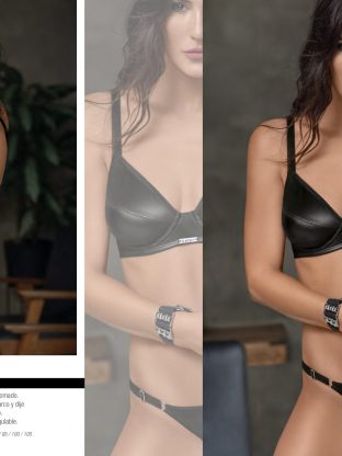 CONJUNTO ENGOMADO. CORPIÑO CON ARCO Y DIJE PERSONALIZADO. TANGALESS REGULABLE BELEN - Cod 6021