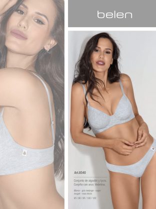 CONJUNTO DE ALGODÓN Y LYCRA. CORPIÑO CON ARCO. VEDETINA. BELEN - Cod 8540