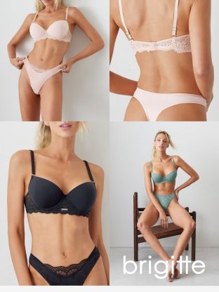 CONJUNTO CON TAZA SOFT DE MICROFIBRA Y PUNTILLA CON LESS BRIGITTE - Cod 1000