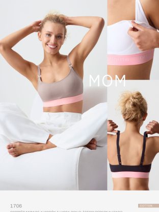 CORPIÑO MATERNAL DE ALGODÓN Y LYCRA CON ELÁSTICO PERSONALIZADO BRIGITTE - Cod 1706