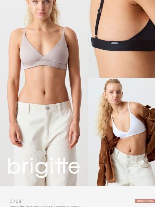 CORPIÑO TRIÁNGULO DE MICROFIBRA DOBLE BRIGITTE - Cod 1708