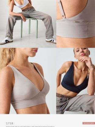 TOP CON TAZA REMOVIBLE DE MICROFIBRA DOBLE BRIGITTE - Cod 1718