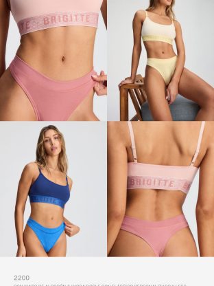 CONJUNTO DE ALGODÓN Y LYCRA DOBLE CON ELÁSTICO PERSONALIZADO Y LESS BRIGITTE - Cod 2200