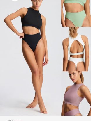 CONJUNTO DE ALGODÓN Y LYCRA CORTE AMERICANO Y LESS TIRO ALTO BRIGITTE - Cod 2422