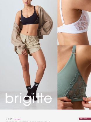 CORPIÑO DE MICROFIBRA DOBLE CON PUNTILLA BRIGITTE - Cod 2444