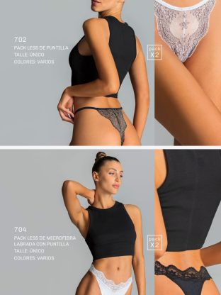 PACK X 2 LESS DE PUNTILLA BRIGITTE - Cod 702