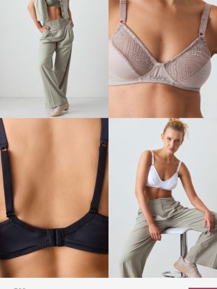 CORPIÑO DE ALGODÓN Y LYCRA DOBLE CON PUNTILLA BRIGITTE - Cod 763