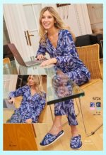 PIJAMA CASACA Y PANTALÓN DE JERSEY DE ALGODÓN EMMY - Cod 5724
