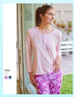 PIJAMA PANTALÓN Y REMERA  DE JERSEY DE ALGODÓN EMMY - Cod 5744