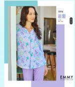 PIJAMA CASACA Y PANTALÓN DE JERSEY DE ALGODÓN EMMY - Cod 5914