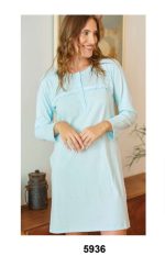 CAMISÓN DE SEÑORA DE JERSEY DE ALGODÓN LISO EMMY - Cod 5936