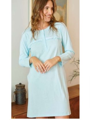 CAMISÓN DE SEÑORA DE JERSEY DE ALGODÓN LISO EMMY - Cod 5936