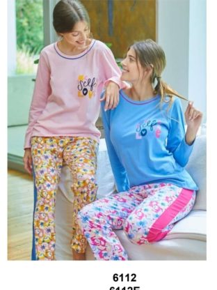 PIJAMA PANTALÓN Y REMERA  DE JERSEY DE ALGODÓN EMMY - Cod 6112