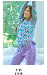 PIJAMA PANTALÓN Y REMERA  DE JERSEY DE ALGODÓN EMMY - Cod 6113