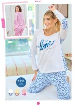 PIJAMA REMERA Y PANTALÓN DE JERSEY DE ALGODÓN EMMY - Cod 6301