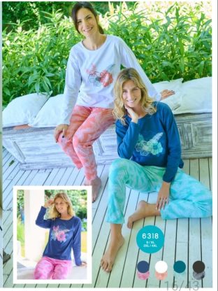 PIJAMA REMERA Y PANTALÓN DE JERSEY DE ALGODÓN EMMY - Cod 6318