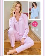 PIJAMA CASACA Y PANTALÓN RAYADO DE ALGODÓN EMMY - Cod 6326
