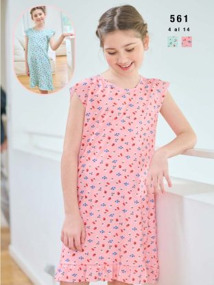 CAMISÓN DE NENA ESTAMPADO CON VOLADOS EMMY - Cod 561