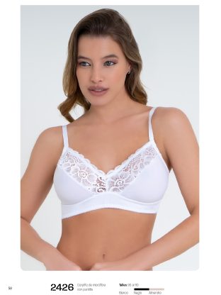 CORPIÑO DE MICROFIBRA CON PUNTILLA FAIRUZ - Cod 2426