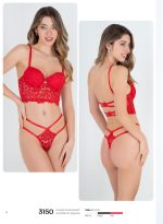 CONJUNTO CORSET TAZA SOFT DE PUNTILLA CON TANGALESS FAIRUZ - Cod 3150