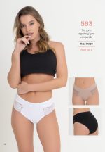 PACK X 2 TIRO CORTO DE ALGODÓN Y LYCRA CON PUNTILLA FAIRUZ - Cod 563