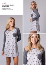 CAMISÓN DE JERSEY DE ALGODOÓN ESTAMPADO FRASHE DREAMS - Cod 01