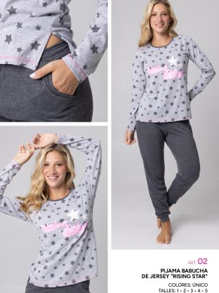 PIJAMA BABUCHA DE JERSEY DE ALGODÓN FRASHE DREAMS - Cod 02