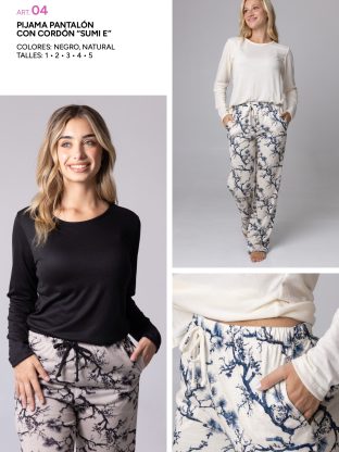 PIJAMA PANTALÓN DE JERSEY DE ALGODÓN CON CORDÓN FRASHE DREAMS - Cod 04