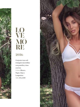 CONJUNTO TAZA SOFT TRIÁNGULO DE MICROFIBRA CON PUNTILLA Y TIRAS CON LESS FAIRUZ - Cod 2036