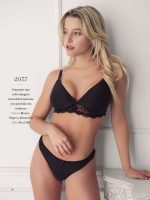 CONJUNTO TAZA SOFT TRIÁNGULO MICROFIBRA FANTASIA CON PUNTILLA CON COLALESS FAIRUZ - Cod 2057