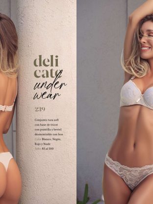 CONJUNTO TAZA SOFT CON BASE DE TRICOT CON PUNTILLA Y BRETELES DESMONTABLES CON LESS FAIRUZ - Cod 239