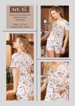 CONJUNTO DE CAMISA CON BOTONES Y SHORT ESTAMPADO FRASHE DREAMS - Cod 15