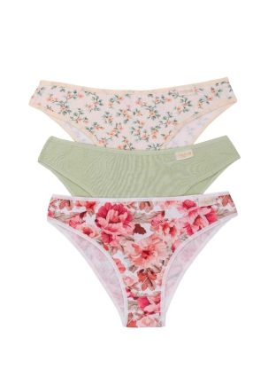 PACK X 3 DE VEDETINA DE ALGODÓN Y LYCRA ESTAMPADO VINTAGE FRASHE - Cod 5002