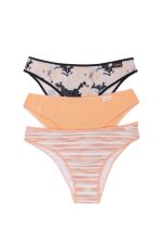PACK X 3 DE VEDETINA DE ALGODÓN Y LYCRA ESTAMPADO DURAZNO  FRASHE - Cod 5005