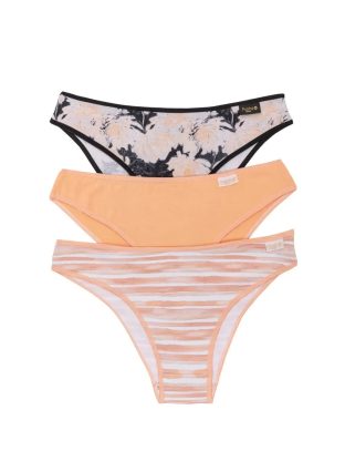 PACK X 3 DE VEDETINA DE ALGODÓN Y LYCRA ESTAMPADO DURAZNO  FRASHE - Cod 5005
