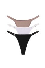 PACK X 3 DE TANGA DE ALGODÓN Y LYCRA CON BRETEL ANCHO  FRASHE - Cod 5019