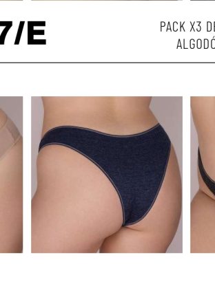PACK X 3 DE VEDETINA ESPECIAL DE ALGODÓN Y LYCRA. LINEA DENIM  FRASHE - Cod 597E