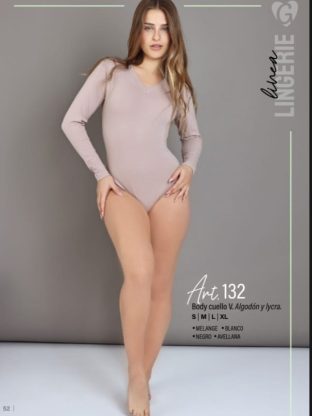 BODY CUELLO V. ALGODÓN Y LYCRA GEORGETTE - Cod 132