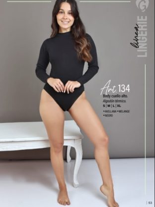 BODY CUELLO ALTO DE MORLEY DE ALGODÓN GEORGETTE - Cod 134