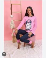 PIJAMA REMERA Y PANTALÓN DE JERSEY DE ALGODÓN GEORGETTE - Cod 362