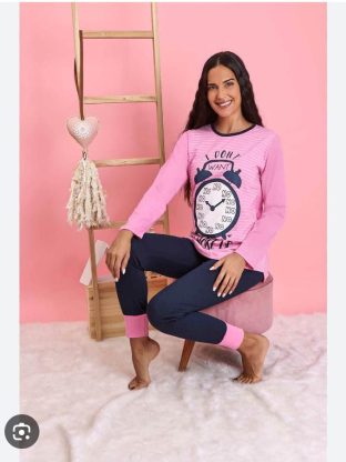 PIJAMA REMERA Y PANTALÓN DE JERSEY DE ALGODÓN GEORGETTE - Cod 362