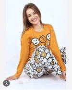 PIJAMA REMERA Y PANTALÓN DE JERSEY DE ALGODÓN GEORGETTE - Cod 406