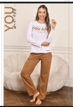 PIJAMA REMERA Y PANTALÓN DE JERSEY DE ALGODÓN GEORGETTE - Cod 466