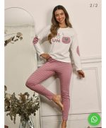 PIJAMA REMERA Y PANTALÓN DE JERSEY DE ALGODÓN GEORGETTE - Cod 472