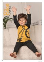 PIJAMA DE NIÑO REMERA Y PANTALÓN DE JERSEY DE ALGODÓN GEORGETTE - Cod 483