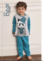 PIJAMA DE NIÑO REMERA Y PANTALÓN DE JERSEY DE ALGODÓN GEORGETTE - Cod 484