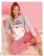 PIJAMA REMERA Y PANTALÓN DE JERSEY DE ALGODÓN GEORGETTE - Cod 914