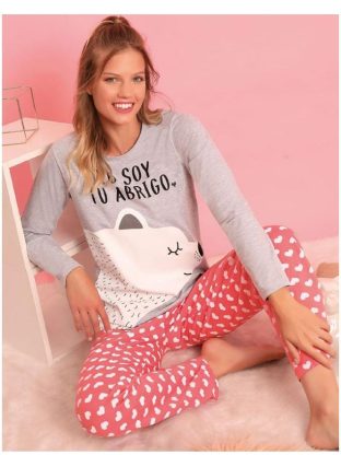 PIJAMA REMERA Y PANTALÓN DE JERSEY DE ALGODÓN GEORGETTE - Cod 914